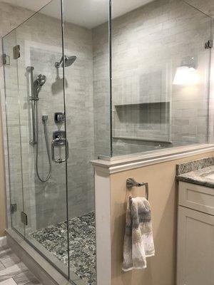 Beveled shower door and Crome used