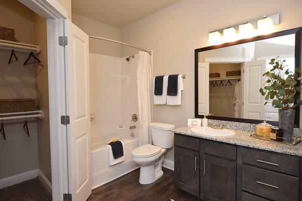 Spacious bathrooms and cabinet space for all of your needs