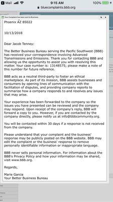 My complaint with BBB