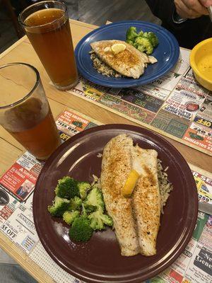 Barramundi filet Cajun style for two, YUMMY!!