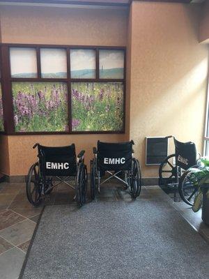 Wheelchairs available for the disabled and handicapped.