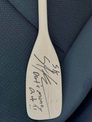 Autographed paddle by Stalekraker