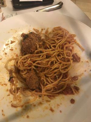 Spaghetti and Meatballs was delicious