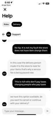 Chat with Uber Help