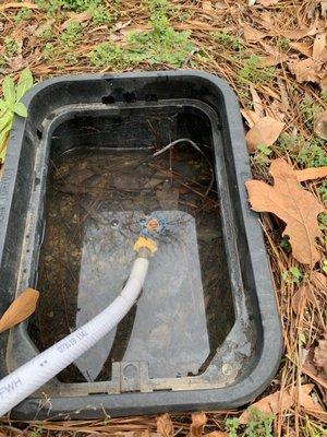 How you have to access your water spigot. Bring a cup to help!