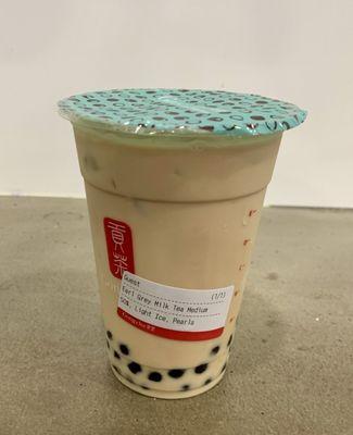 Earl Grey Milk Tea with boba