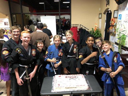 Celebrating new Black Belts