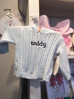 Baby sweater with zipper u the back Too cute