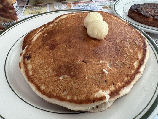 Short stack of blueberry (?) pancakes