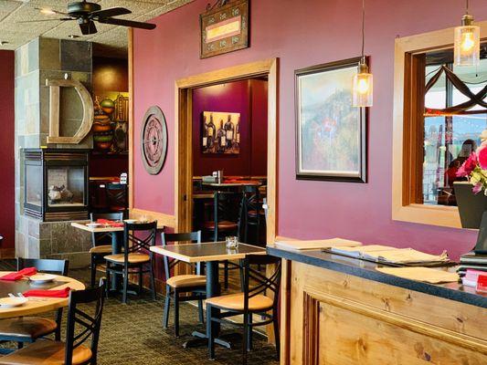 Front hostess desk and Front Dining into bar