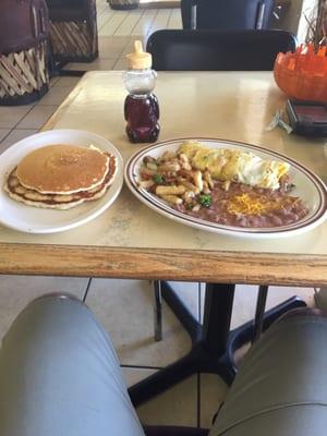 Omelet and pancakes