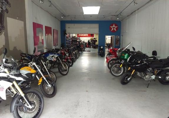 Ducatis, Moto Guzis, and BMWs abound!