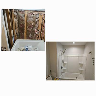 New shower insert & leak repair