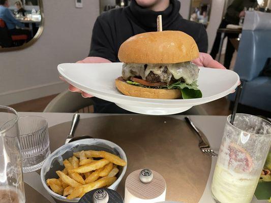 Burger and fries