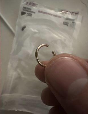 14K gold with dents