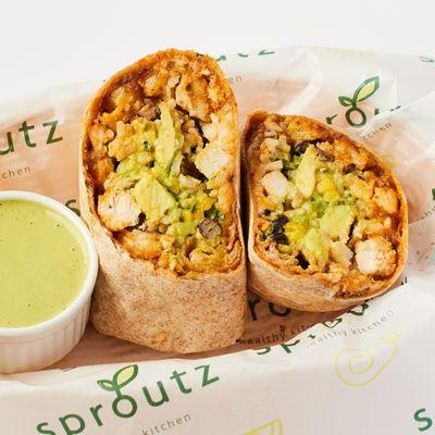 Chipotle Chicken wrap with our famous green sauce!