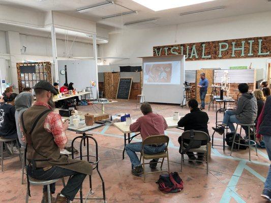 Ecorche class in progress with Sculptor and podcaster Jason Arkles