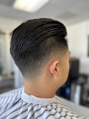 Slicked-back taper fade