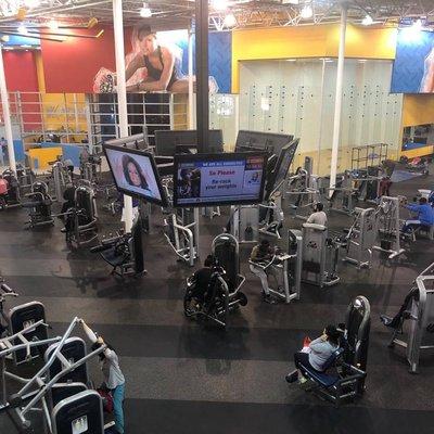 Spacious workout area, Racquetball Court and more.