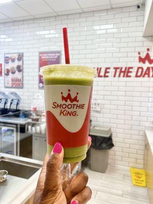 20 April 2023 -- Lemon Ginger Spinach Smoothie. Price is $6.69 for a small cup (20oz) under "Be Well" on their menu - from Smoothie King