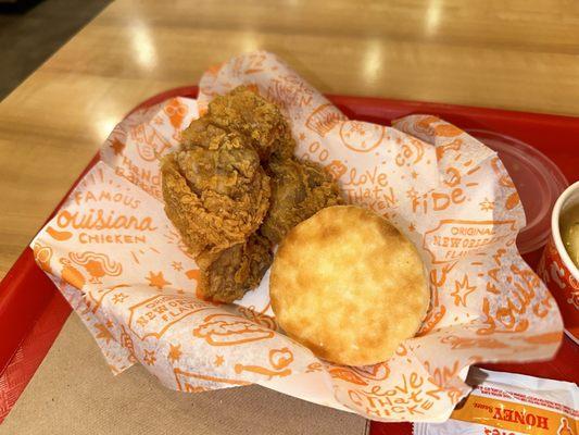 Fried chicken with biscuits