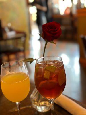 Pineapple mimosa and sparkling sangria