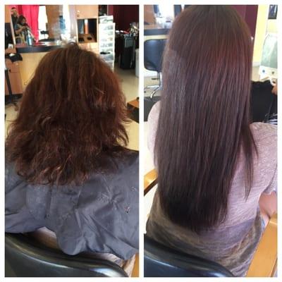 Before and after (micro link hair extensions)