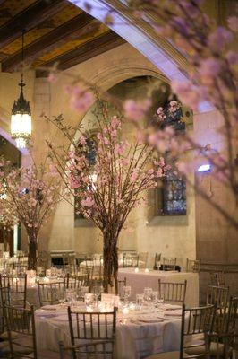 Cherry blossom centerpieces for the reception