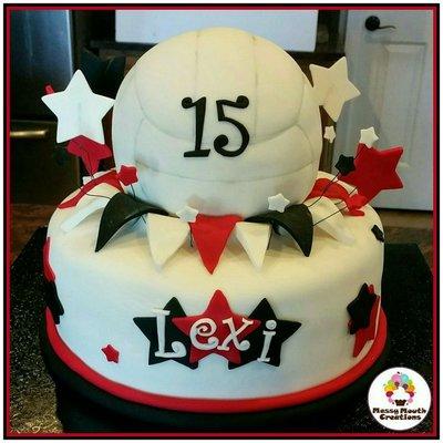 I would love for y'all to do my daughter's cake with her team colors. baby blue, yellow and white and Trinity with number 11 on it