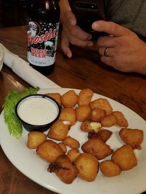 Cheddar curds with Ranch