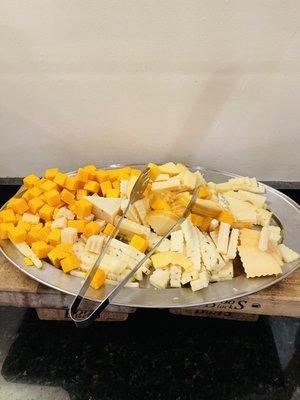 Variety of cheeses at salad bar