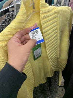 $68.99 cardigan