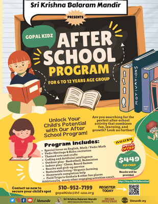 After school program details on this flyer