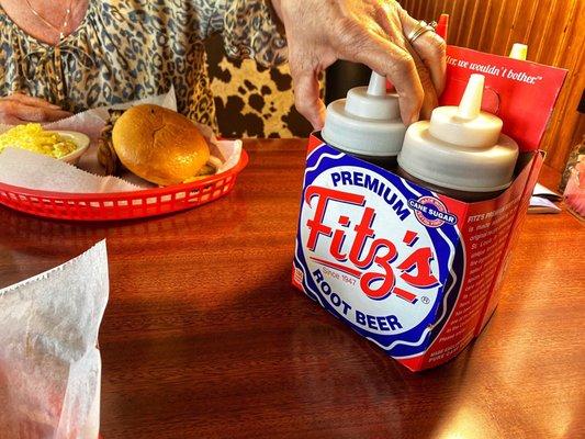 Sauces come recycled root beer case.