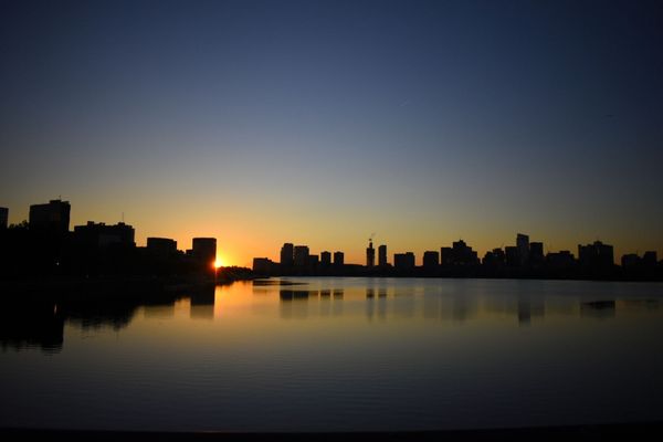 Sunrise over Charles River (taken from Harvard Bridge)