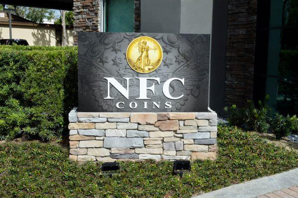 NFC Coins sign outside our Entrance