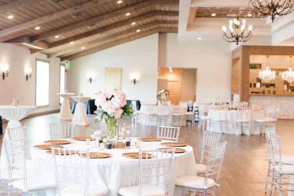 Reception hall with built in bar