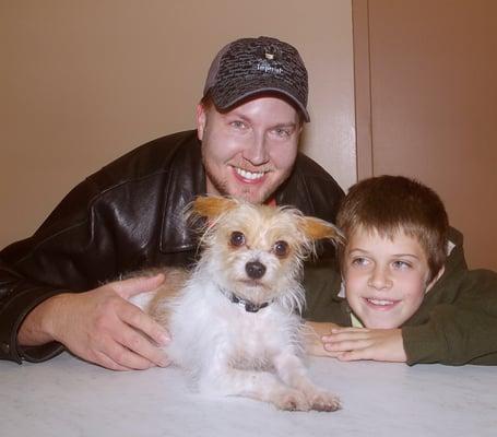 Hayden and I with Scruffles getting a check-up with Dr. Z!