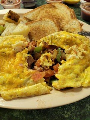 Lots of filling in my Denver omelet, good amount to share