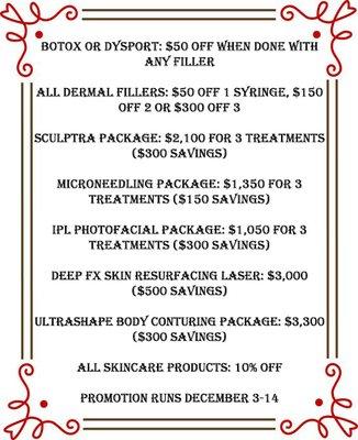 Christmas 2018 Specials!