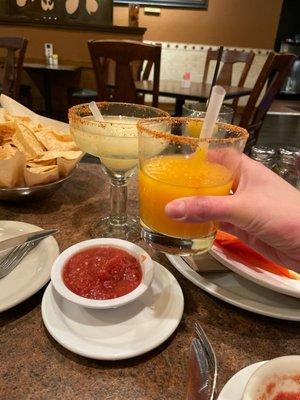 Pineapple margarita and mango margarita