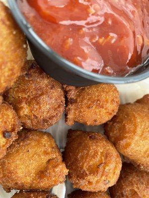 Homemade hush puppies.