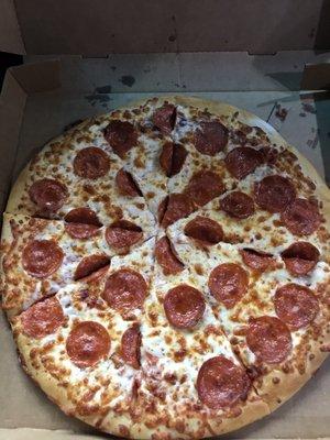 A pic of the cheesy pepperoni pizza!