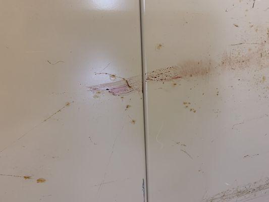 Blood on the elevator walls