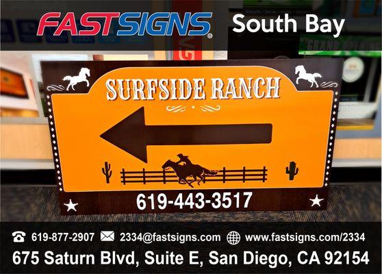 Vinyl applied on to ACM for SURFSIDE RANCH
 
 https://www.fastsigns.com/san-diego-ca-south-bay/request-a-quote
 #customsigns #custombanners