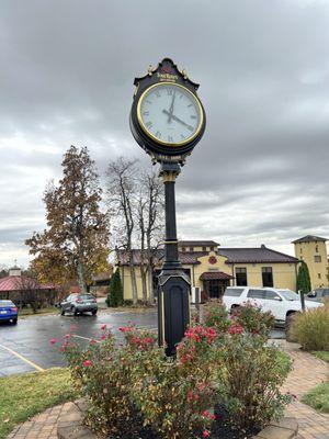 Nice clock in the parking lot