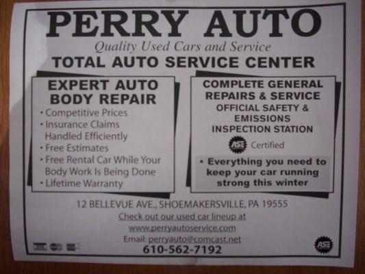 We are ASE Citified and warranty all repairs.