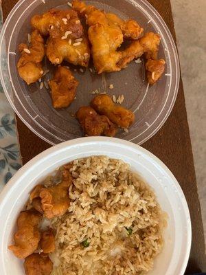 Sweet & Sour Chicken with veggie fried rice