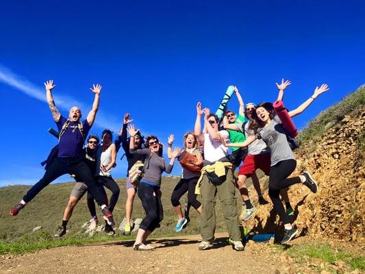 Wilderness yogis jumping for joy!