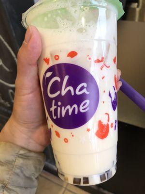 Lychee milk tea with coffee jelly